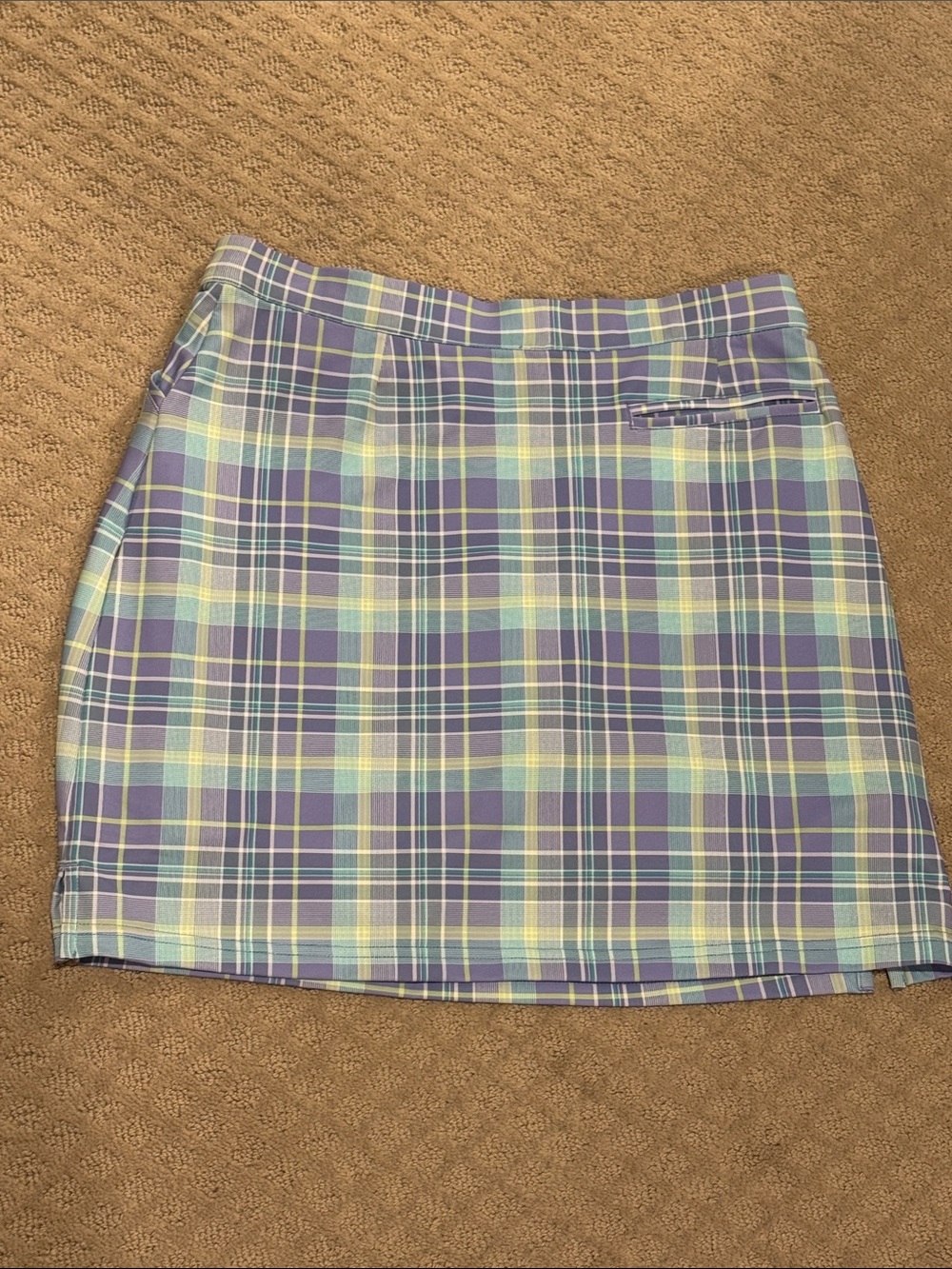 Peter Millar Lavender and Mint Plaid Golf Skirt - Picture 2 of 3